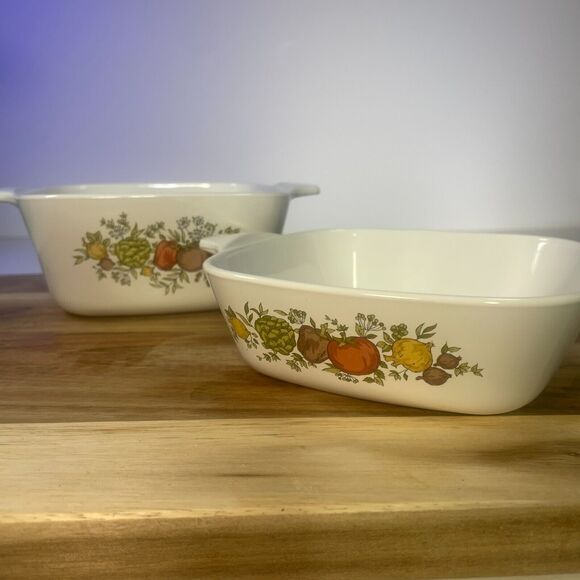 Corning Ware VTG Spice of Life 2 Petite Casserole Baking Dish P43B P41B No Lids - Picture 5 of 16